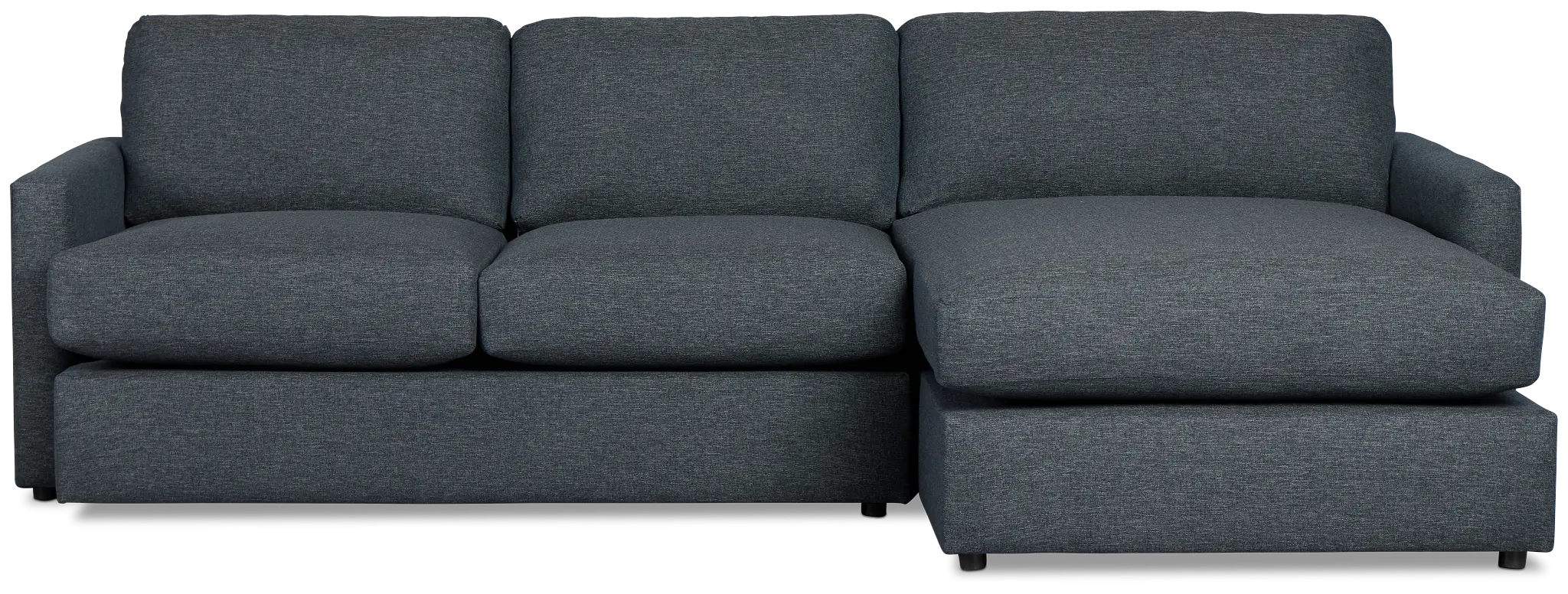 Noah Dark Blue Fabric Small Right Chaise Sectional Noah Dark Blue Fabric Small Right Chaise Sectional