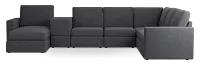 Citymod Dark Gray Fabric Large Left Chaise Sectional With Media Console