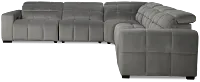 Gemma Light Gray Velvet Small Right Chaise Power Reclining Sectional