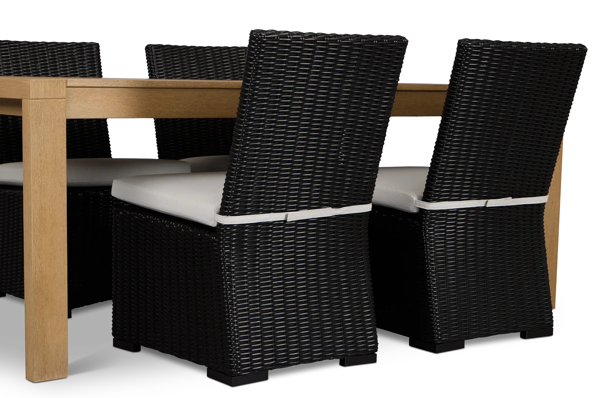 Montecito Mid Tone Rectangular Table & 4 Light Beige Cushioned Chairs Montecito Mid Tone Rectangular Table & 4 Light Beige Cushioned Chairs