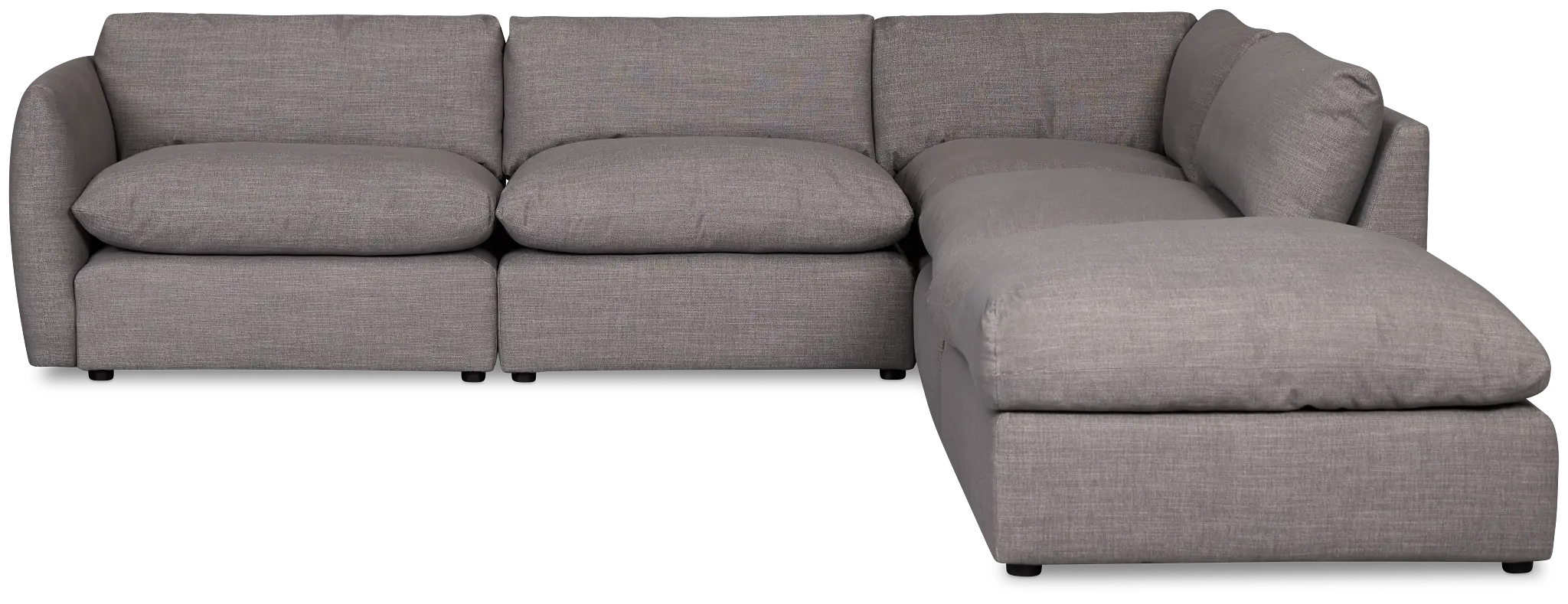 Serena Gray Fabric 5-piece Right Facing Bumper Sectional Serena Gray Fabric 5-piece Right Facing Bumper Sectional