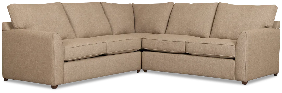 Tate Brown Fabric Medium 2-arm Left Cooling Memory Foam Sleeper Sect