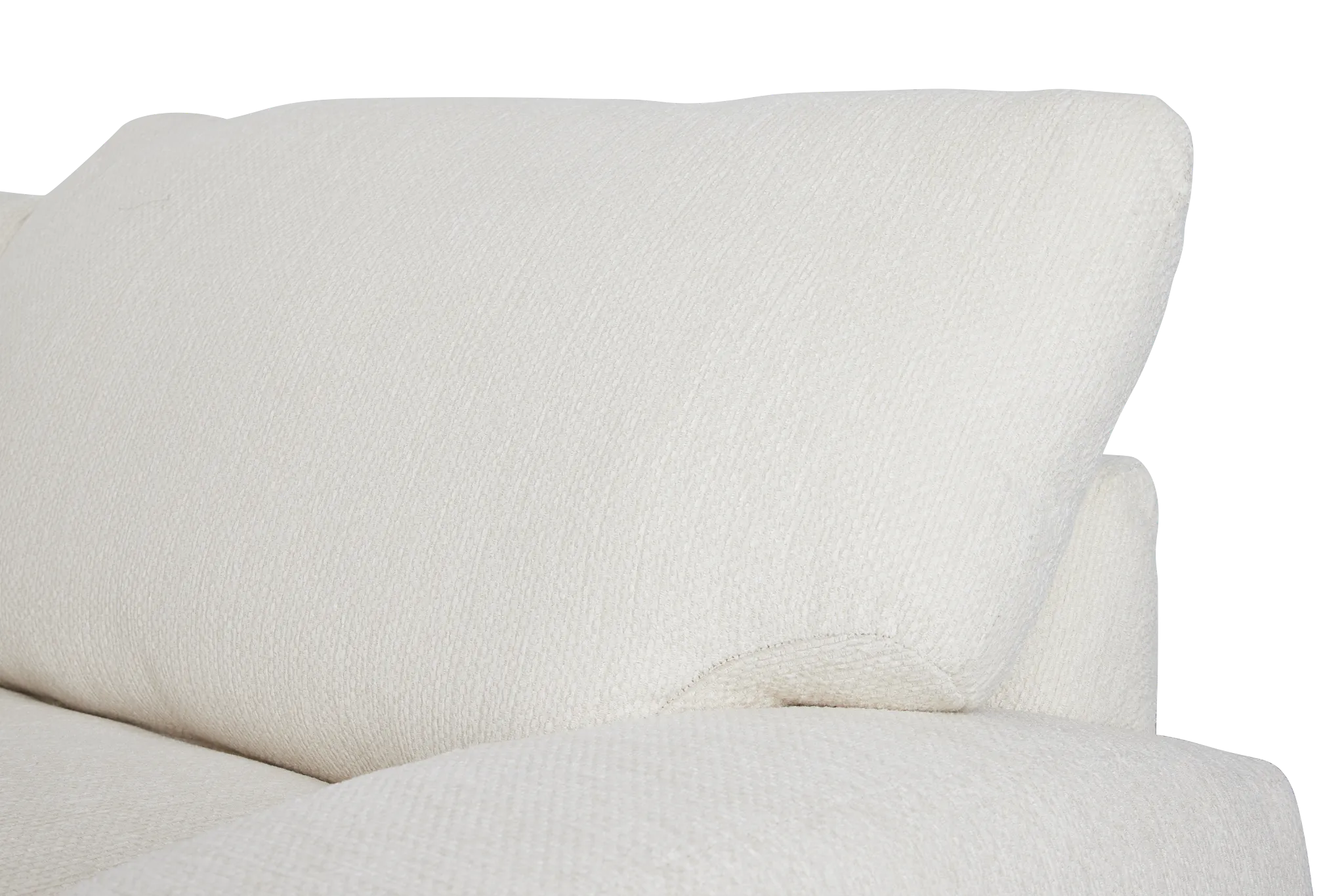 Alpha White Fabric Medium Right Chaise Sectional