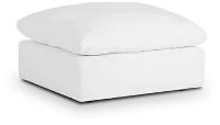 Grant White Fabric Ottoman