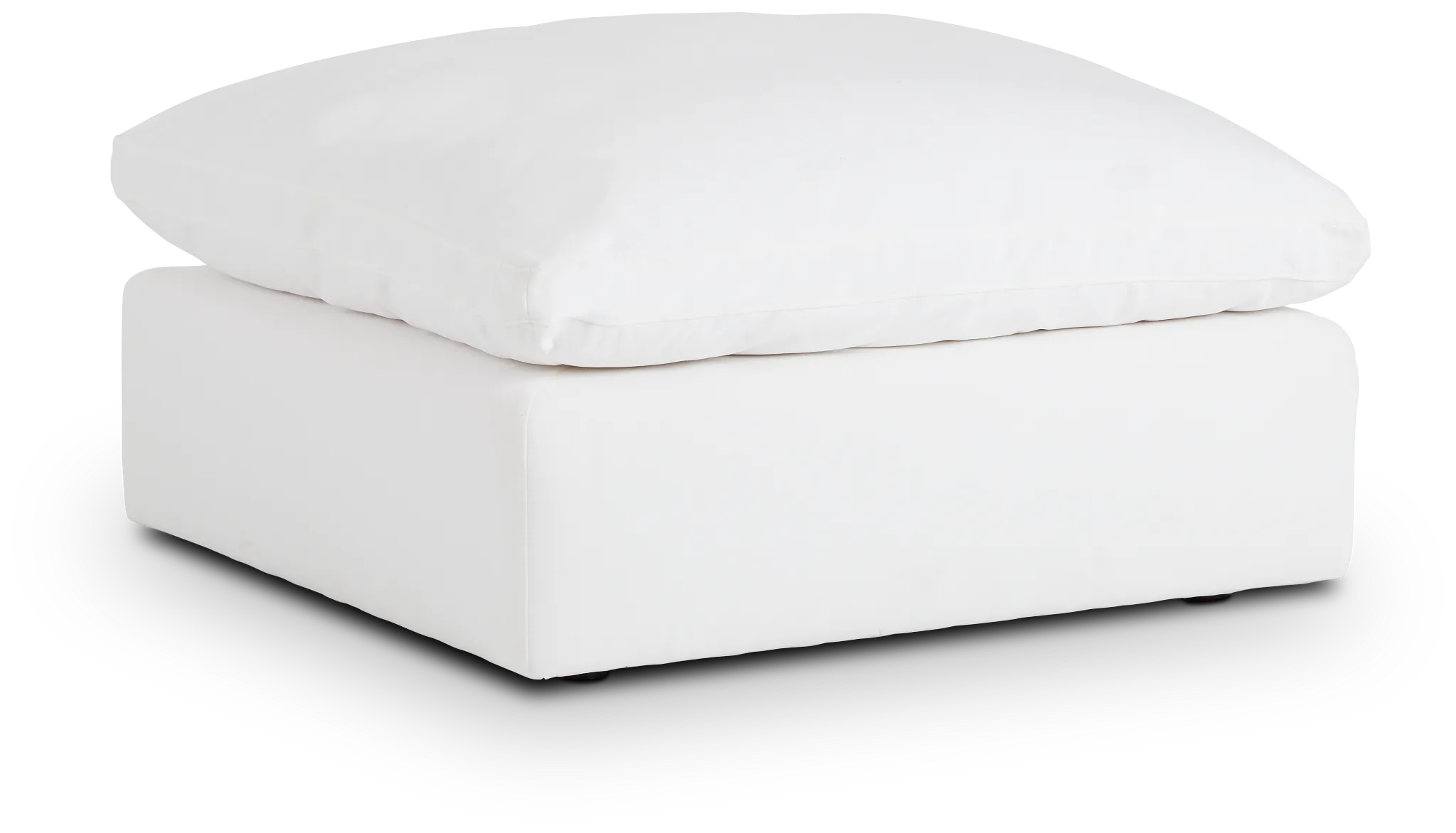 Grant White Fabric Ottoman