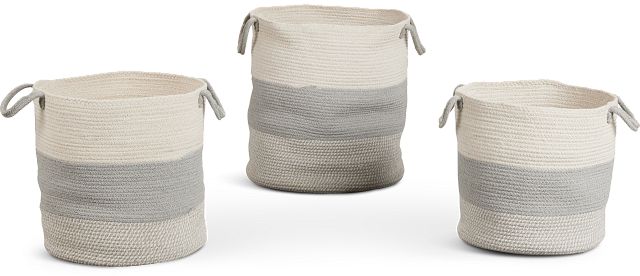 Umber Gray Set Of 3 Basket