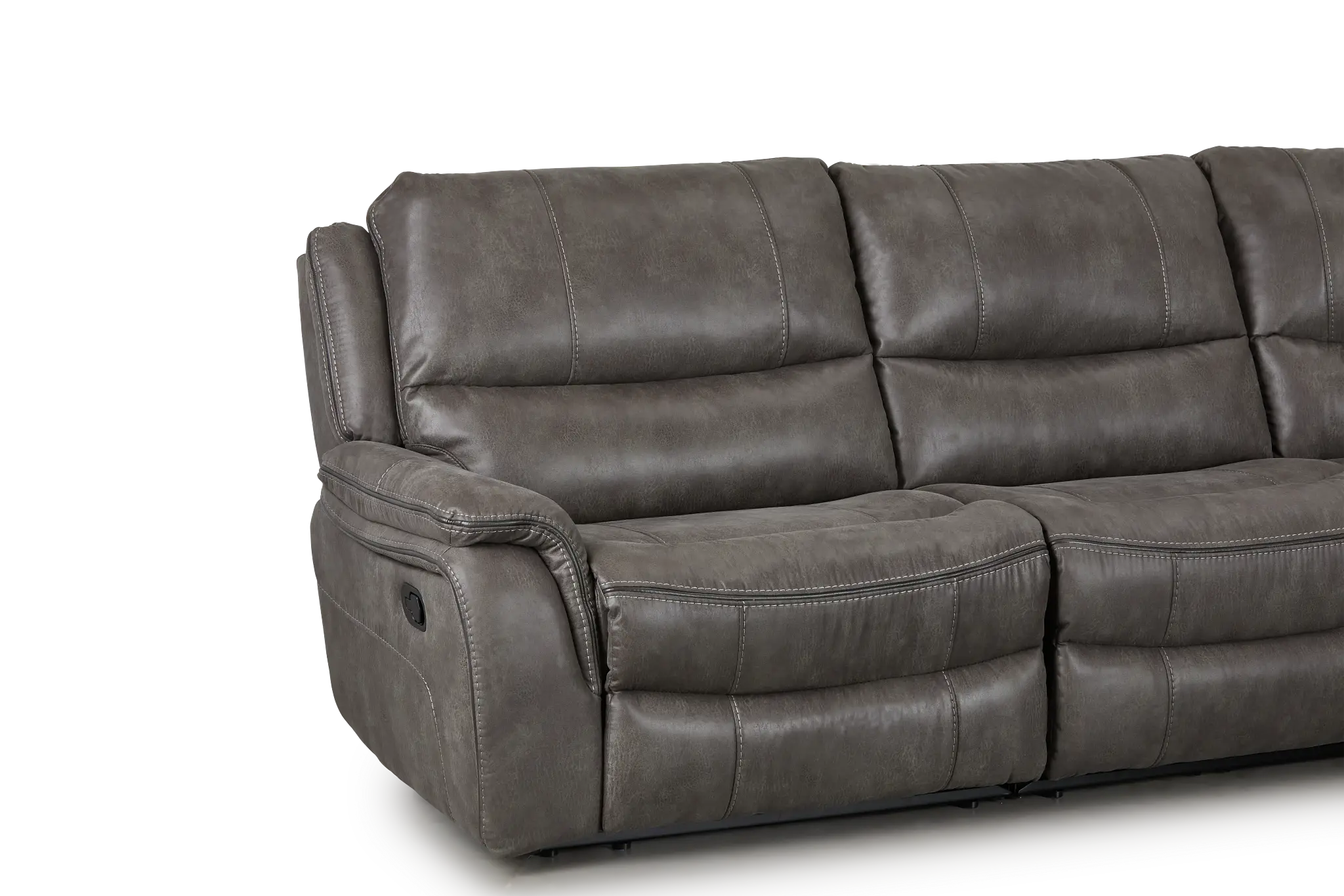 Dober Dark Gray Micro Medium Dual Manual 2-arm Sectional Dober Dark Gray Micro Medium Dual Manual 2-arm Sectional