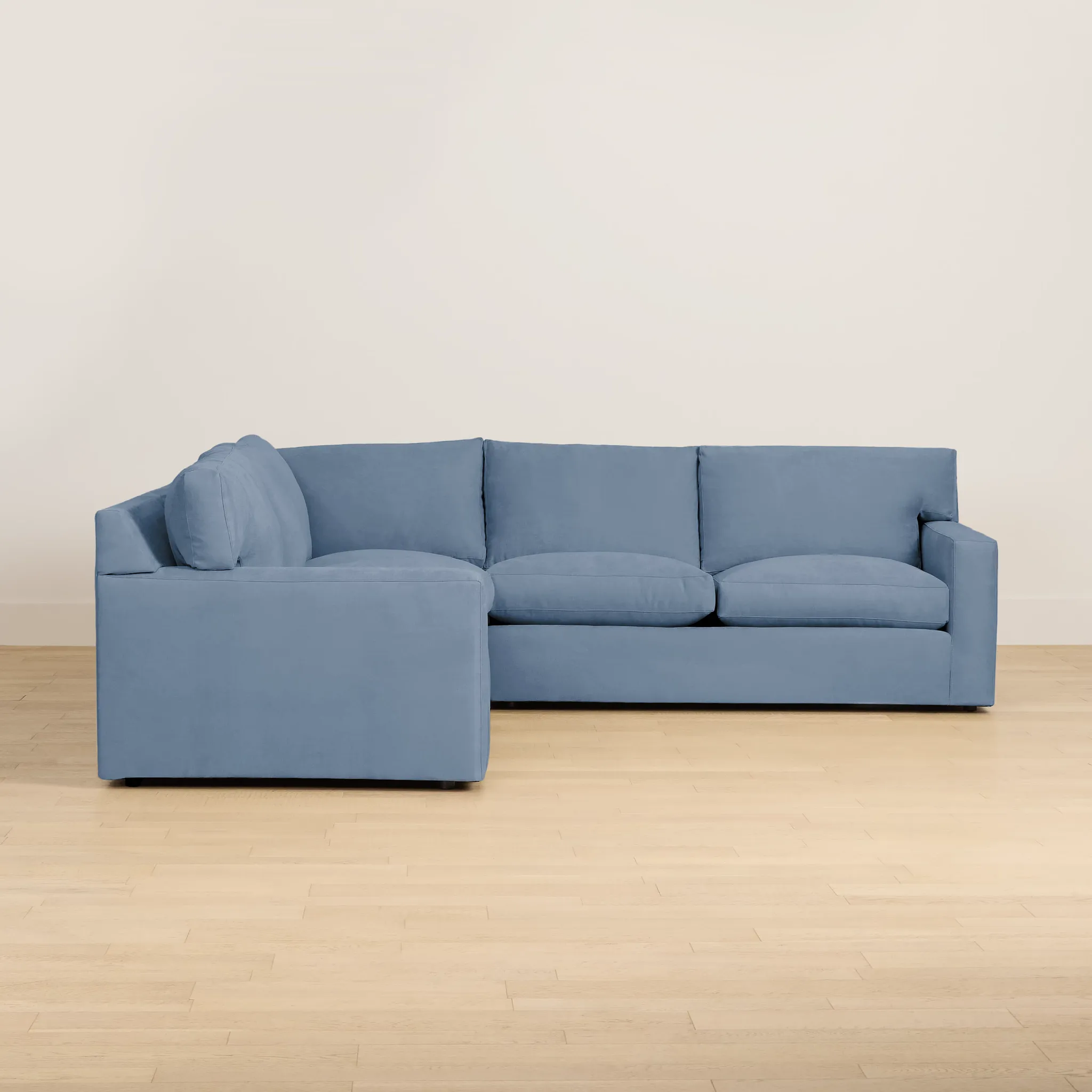 Hudson Blue Fabric Small Two-arm Sectional