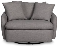 Serena Gray Fabric Swivel Chair