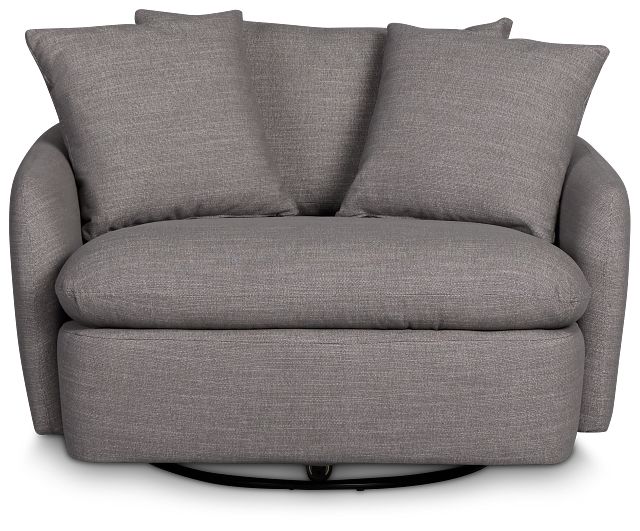 Serena Gray Fabric Swivel Chair