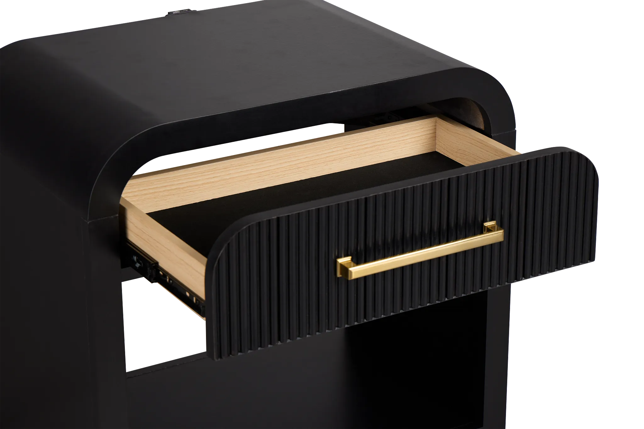 Lyndie Black 1-drawer Nightstand