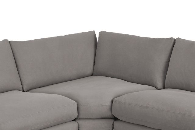 Delilah Gray Fabric Small Two-arm Sectional (8)