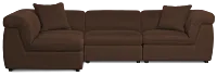 Aria Dark Brown Micro Immersive 4-piece Modular Sectional W/1 Speaker