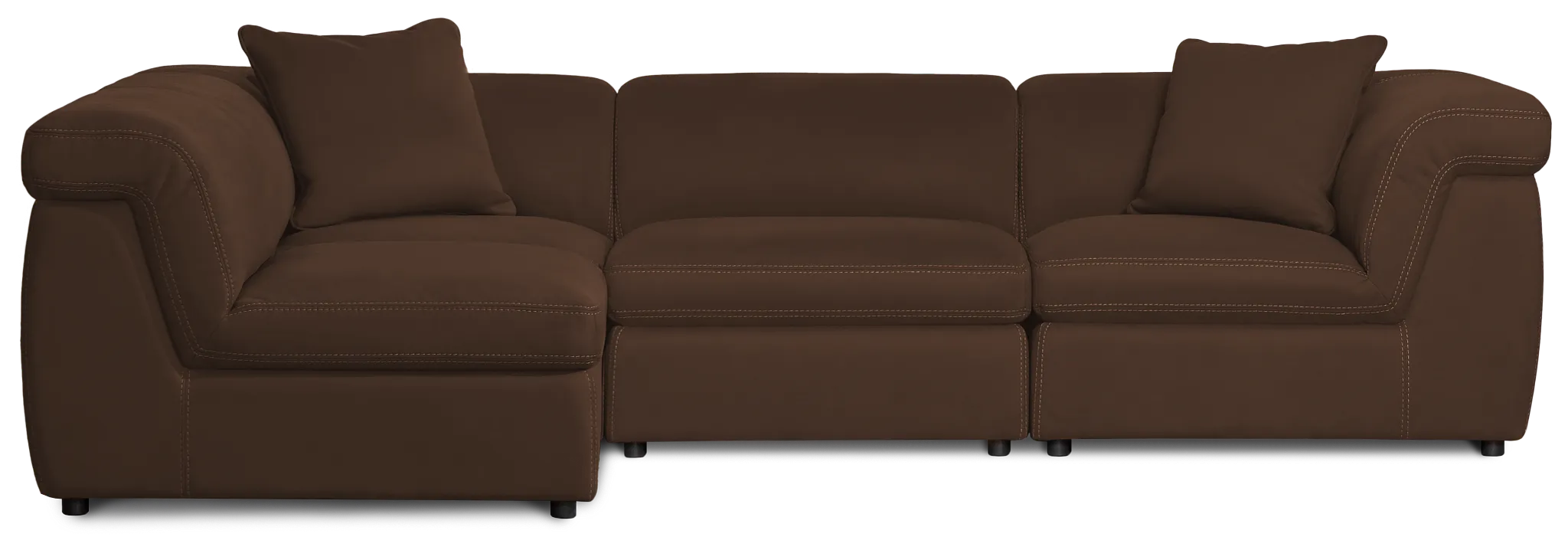 Aria Dark Brown Micro Immersive 4-piece Modular Sectional W/1 Speaker