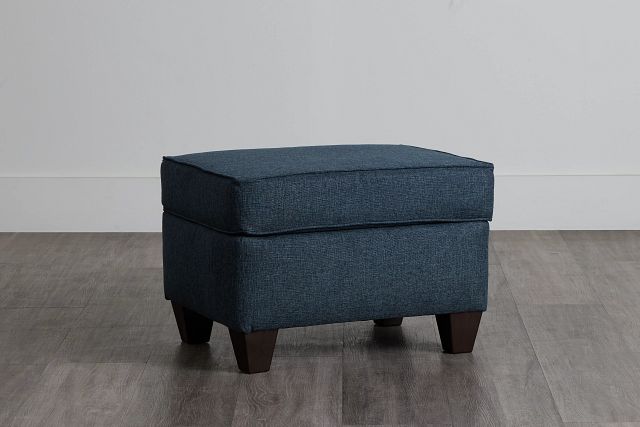 Cameron Blue Fabric Ottoman