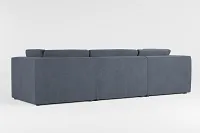 Destin Victory Dark Blue Fabric 4-piece Bumper Sectional