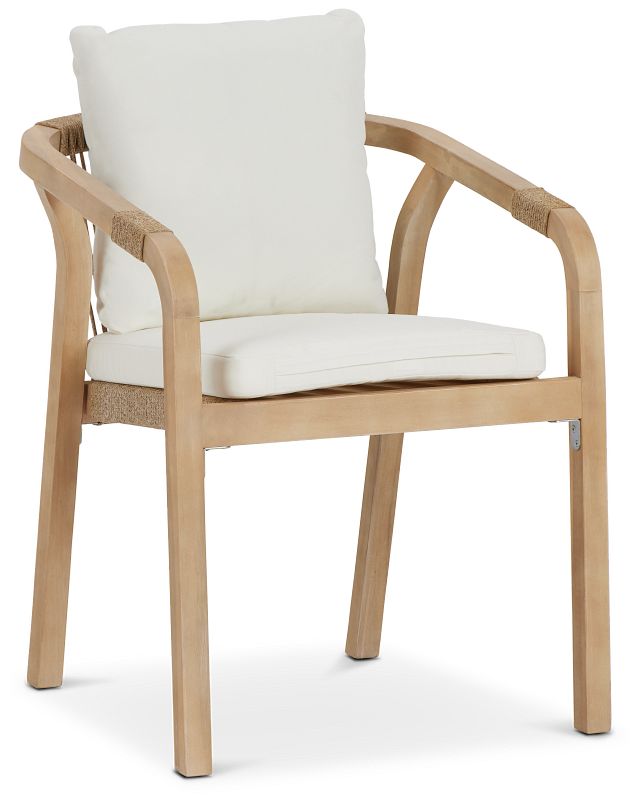 Lucia White Cushioned Arm Chair