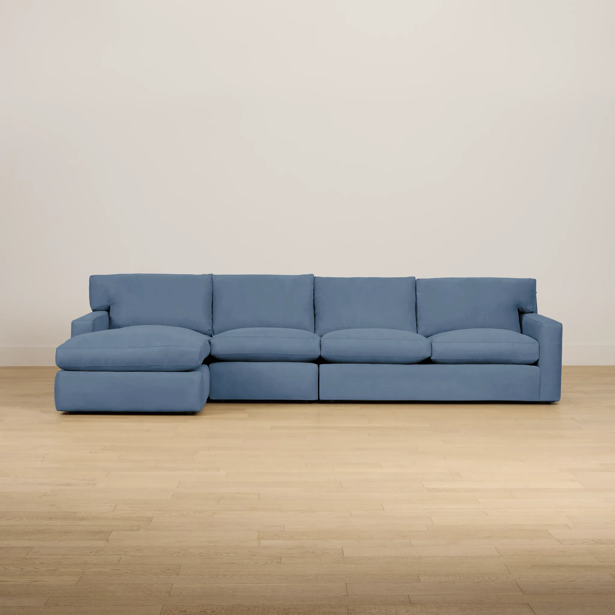 Hudson Blue Fabric Small Left Chaise Sectional