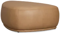 Jovi Brown Leather Large Accent Ottoman