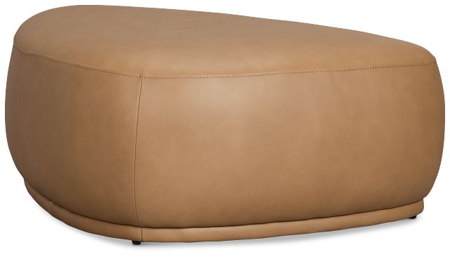 Jovi Brown Leather Large Accent Ottoman