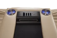 Fallon Beige Lthr/vinyl Power Reclining Sofa W/ Massage