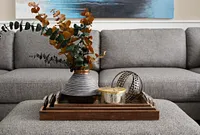 Morgan Dark Gray Fabric Medium Right Chaise Sectional W/ Wood Legs