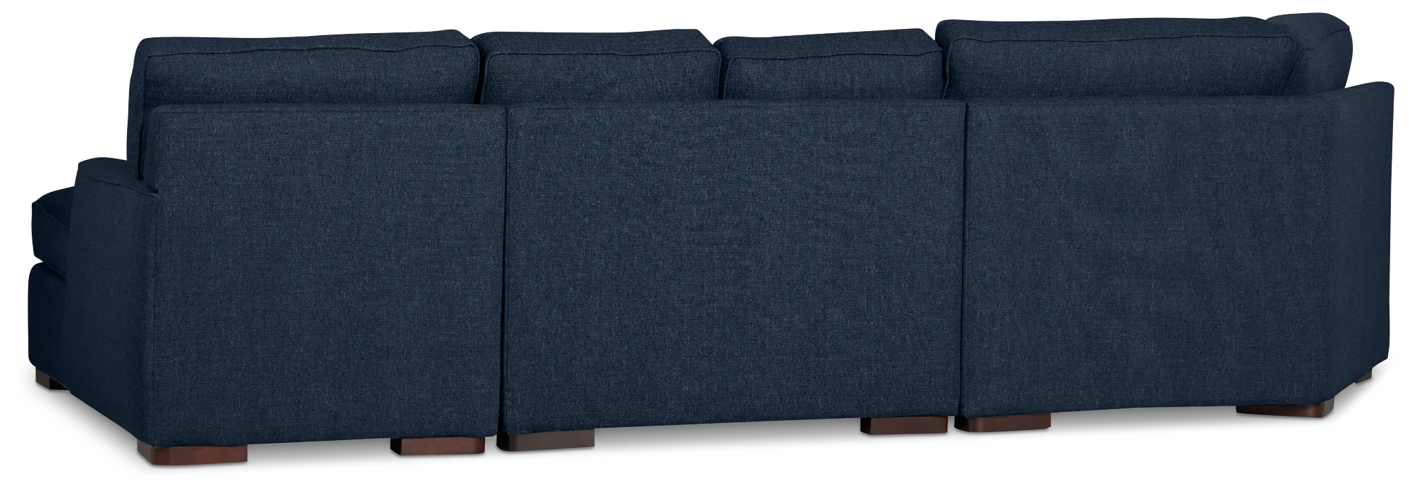 Sinclair Dark Blue Fabric Right Chaise Cuddler Sectional