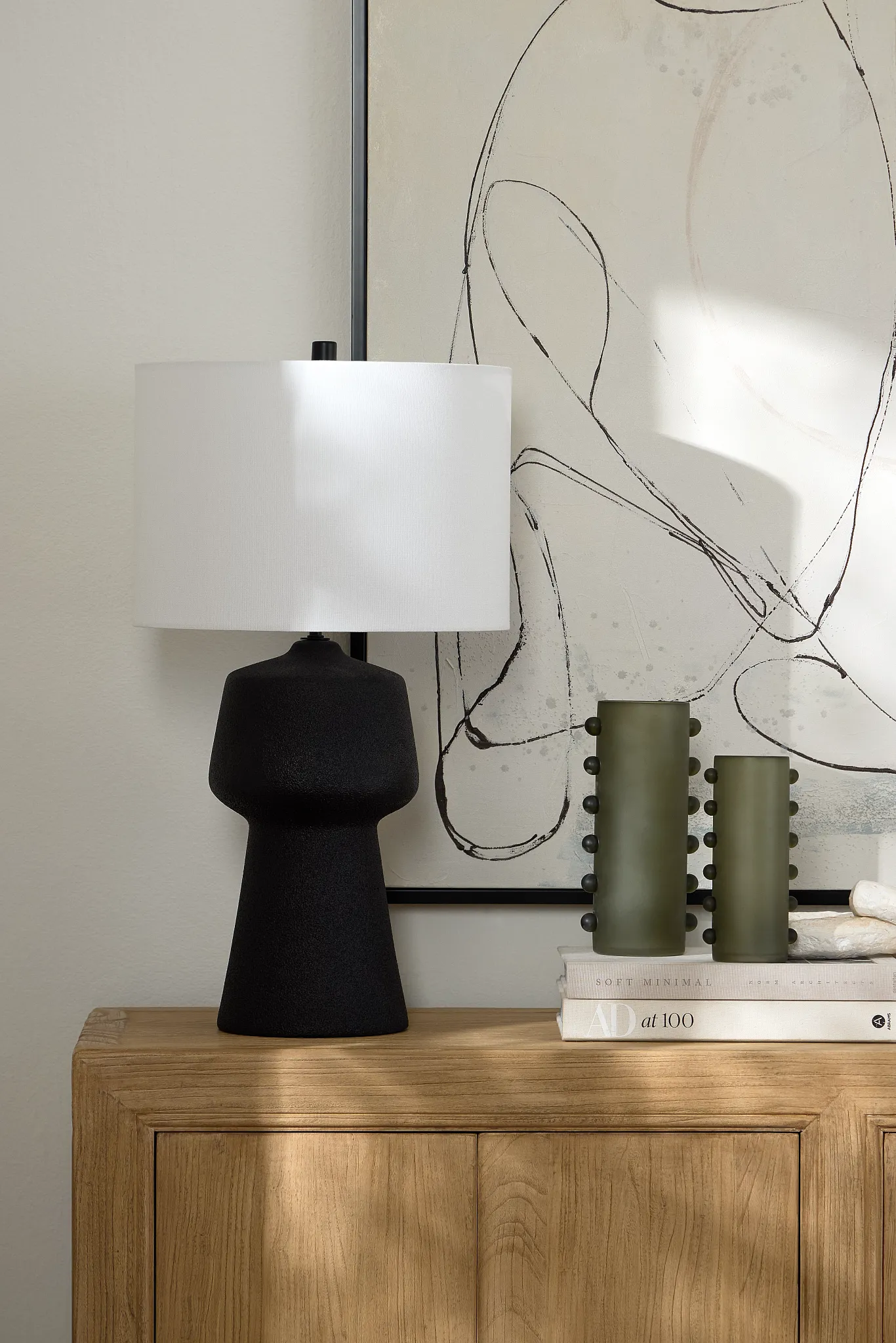 Miva Black Ceramic Table Lamp