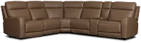 Flexsteel Belmont Dark Brown Lthr/vinyl Medium Dual Power 2-arm Reclining Sectional