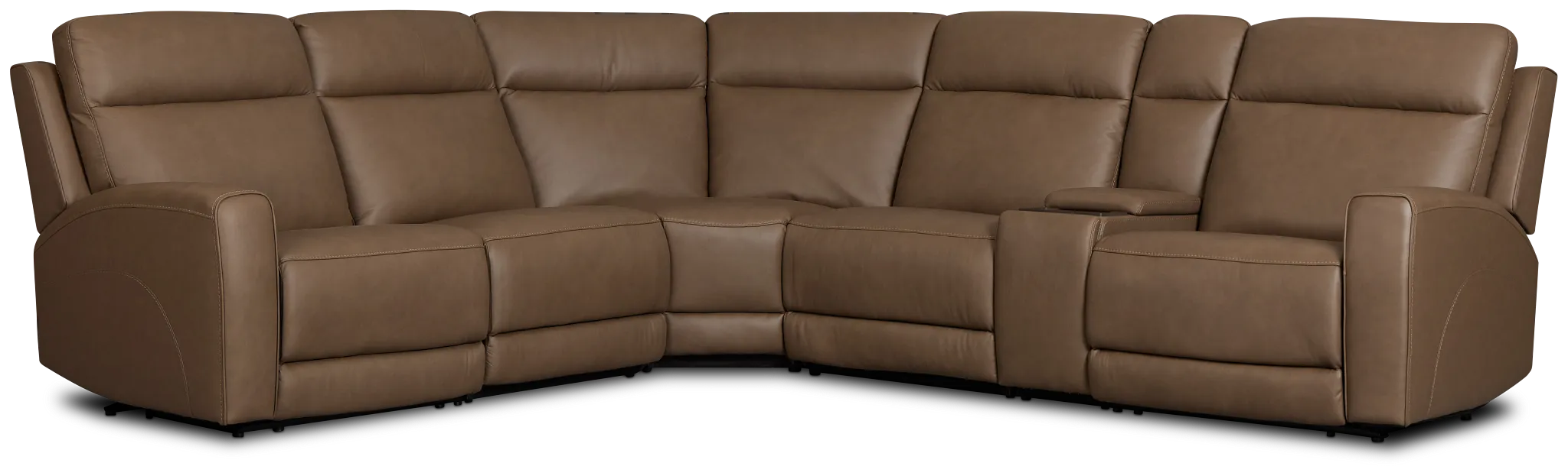 Flexsteel Belmont Dark Brown Lthr/vinyl Medium Dual Power 2-arm Reclining Sectional