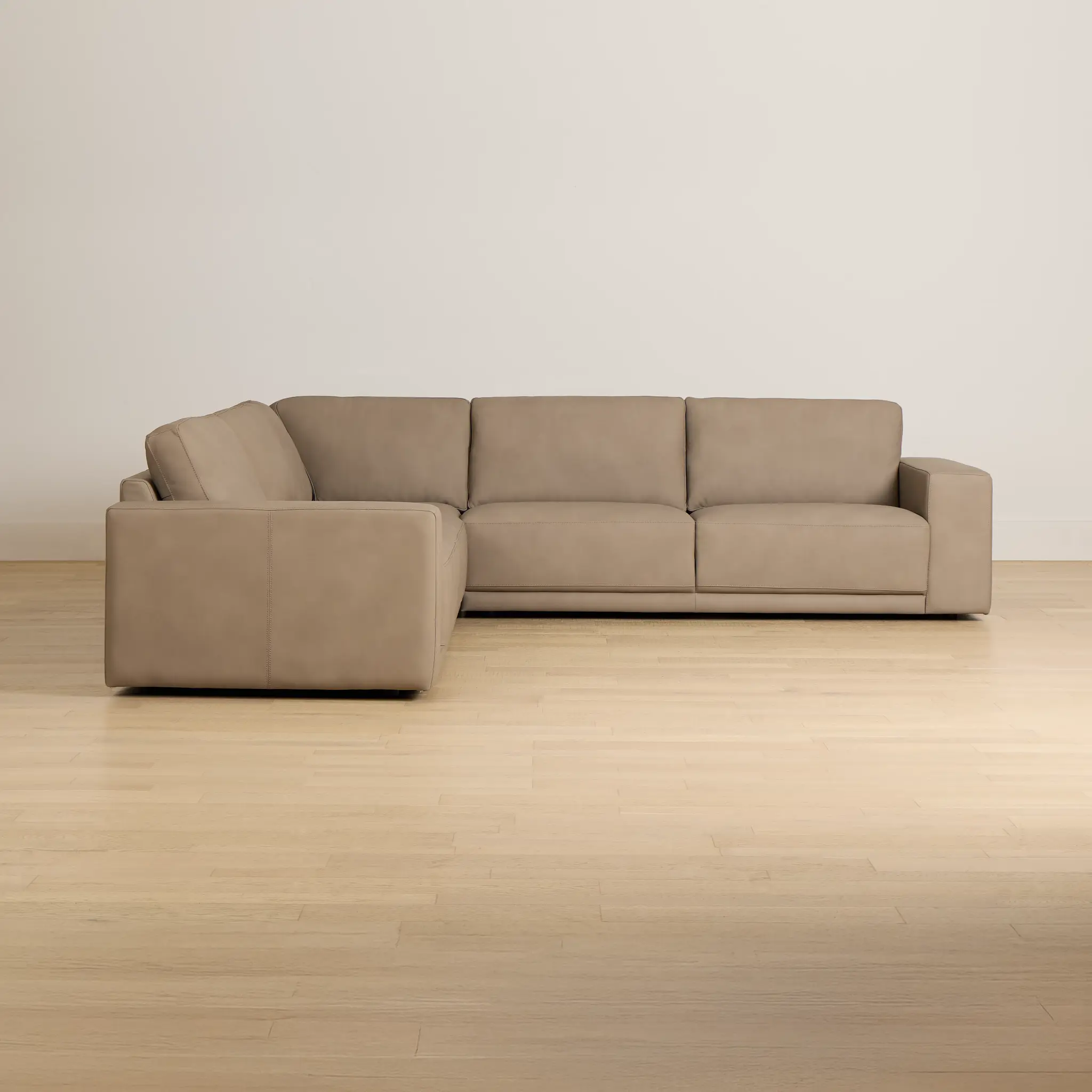 Kellan Taupe Leather Small Two-arm Sectional Kellan Taupe Leather Small Two-arm Sectional