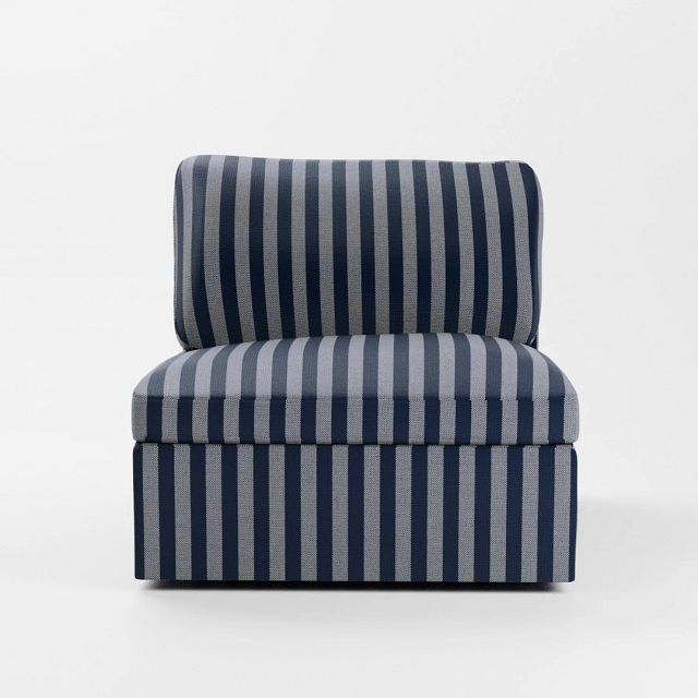 Destin Sea Lane Navy Fabric Swivel Chair