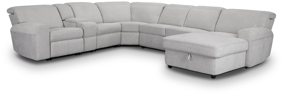 Callum Light Gray Storage Medium Right Triple Power Chaise Sleeper Sectional