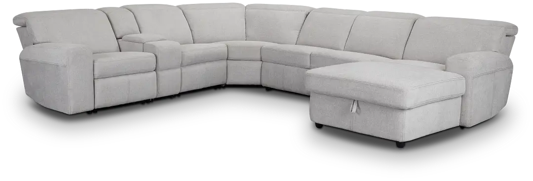 Callum Light Gray Storage Medium Right Triple Power Chaise Sleeper Sectional Callum Light Gray Storage Medium Right Triple Power Chaise Sleeper Sectional