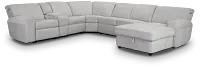 Callum Light Gray Storage Medium Right Triple Power Chaise Sleeper Sectional
