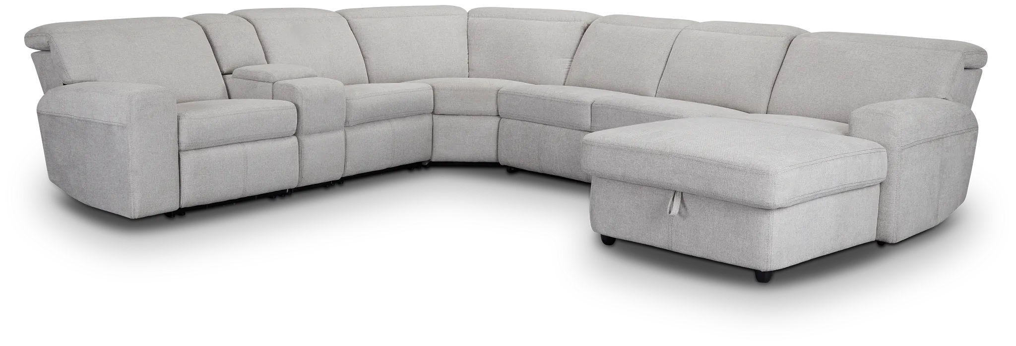 Callum Light Gray Storage Medium Right Triple Power Chaise Sleeper Sectional