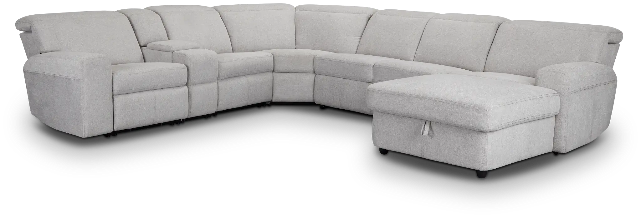 Callum Light Gray Storage Medium Right Triple Power Chaise Sleeper Sectional Callum Light Gray Storage Medium Right Triple Power Chaise Sleeper Sectional