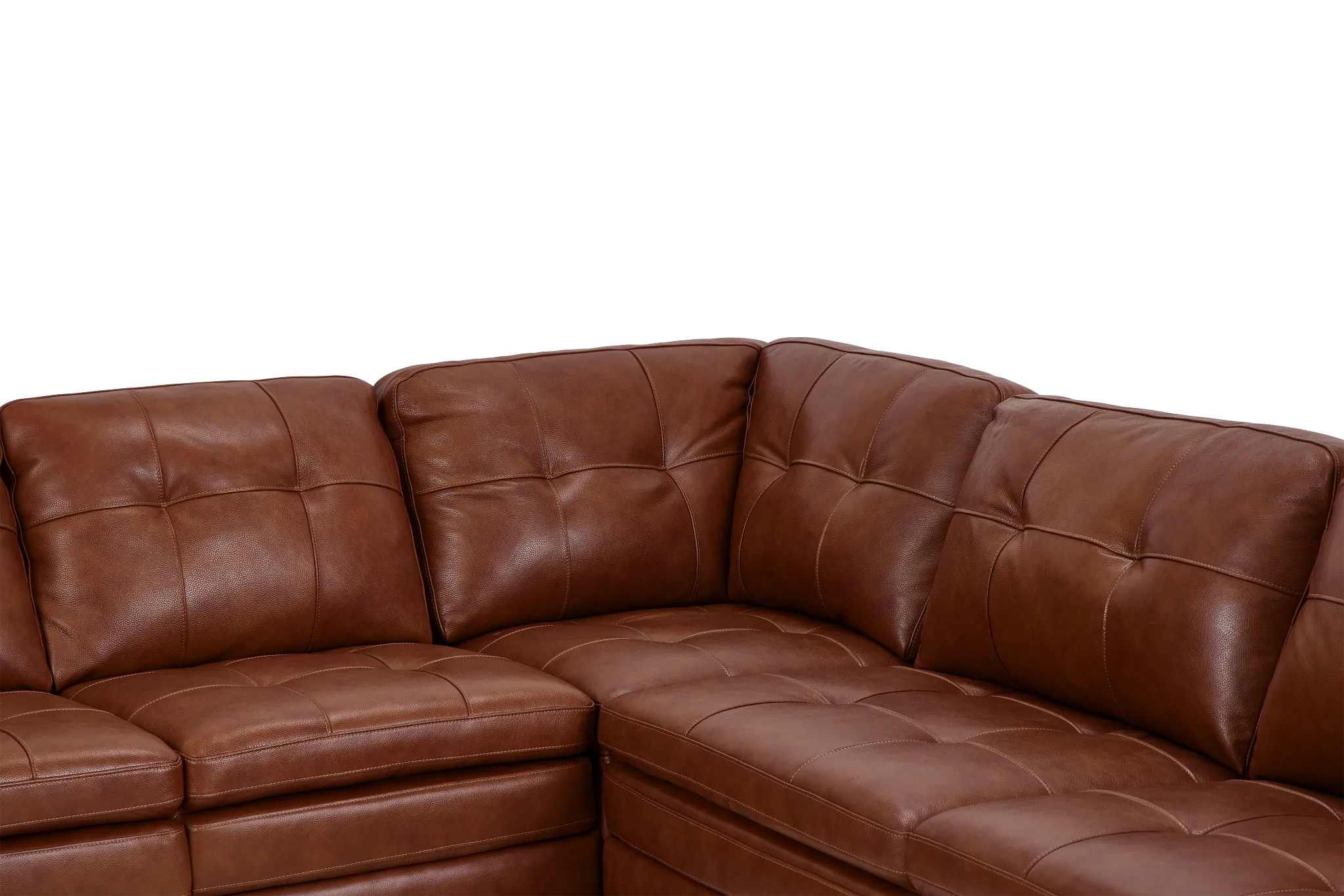 Braden Medium Brown Leather Medium Left Chaise Sectional