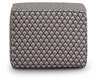 Morgan Orange Fabric Accent Pouf