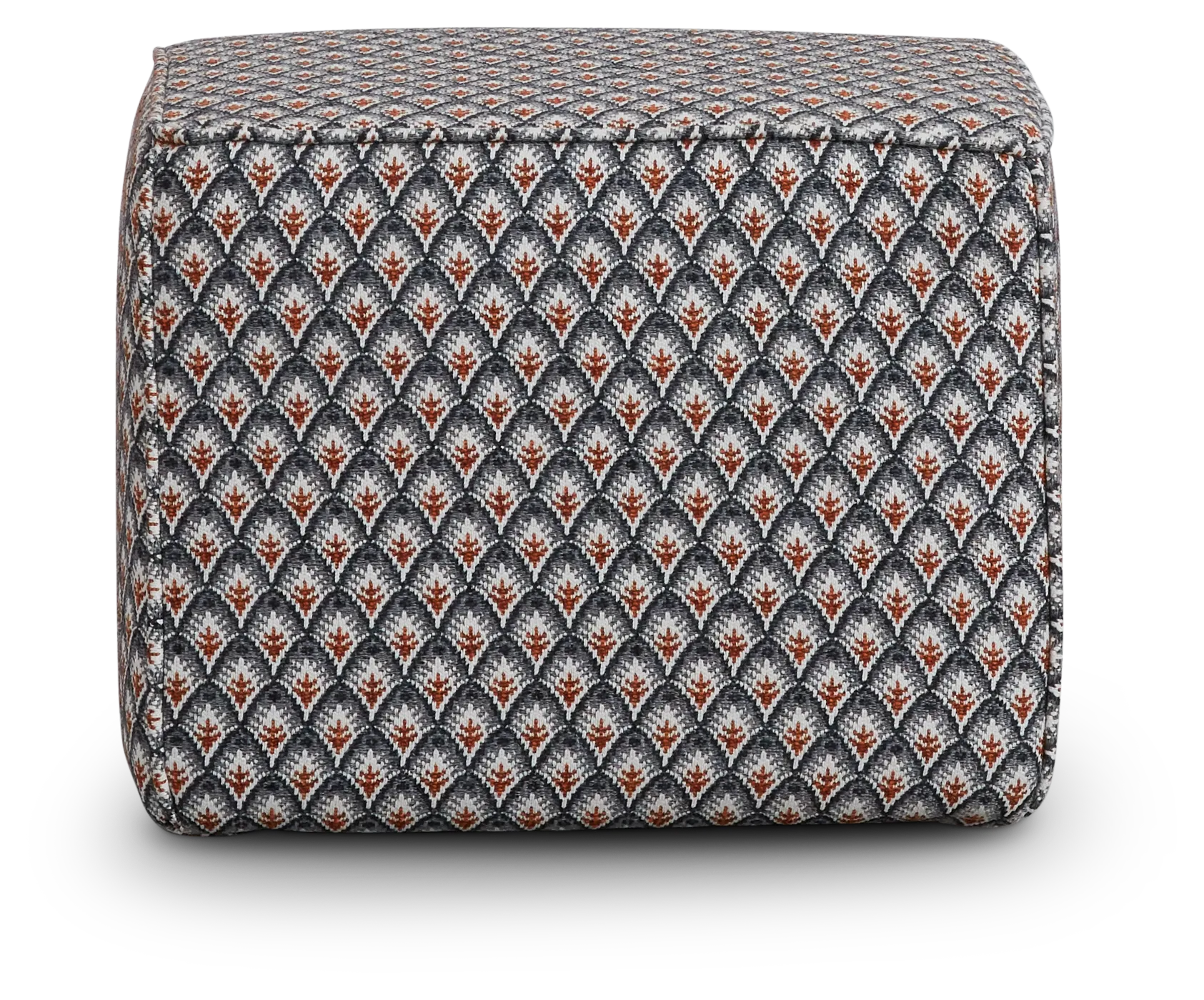 Morgan Orange Fabric Accent Pouf