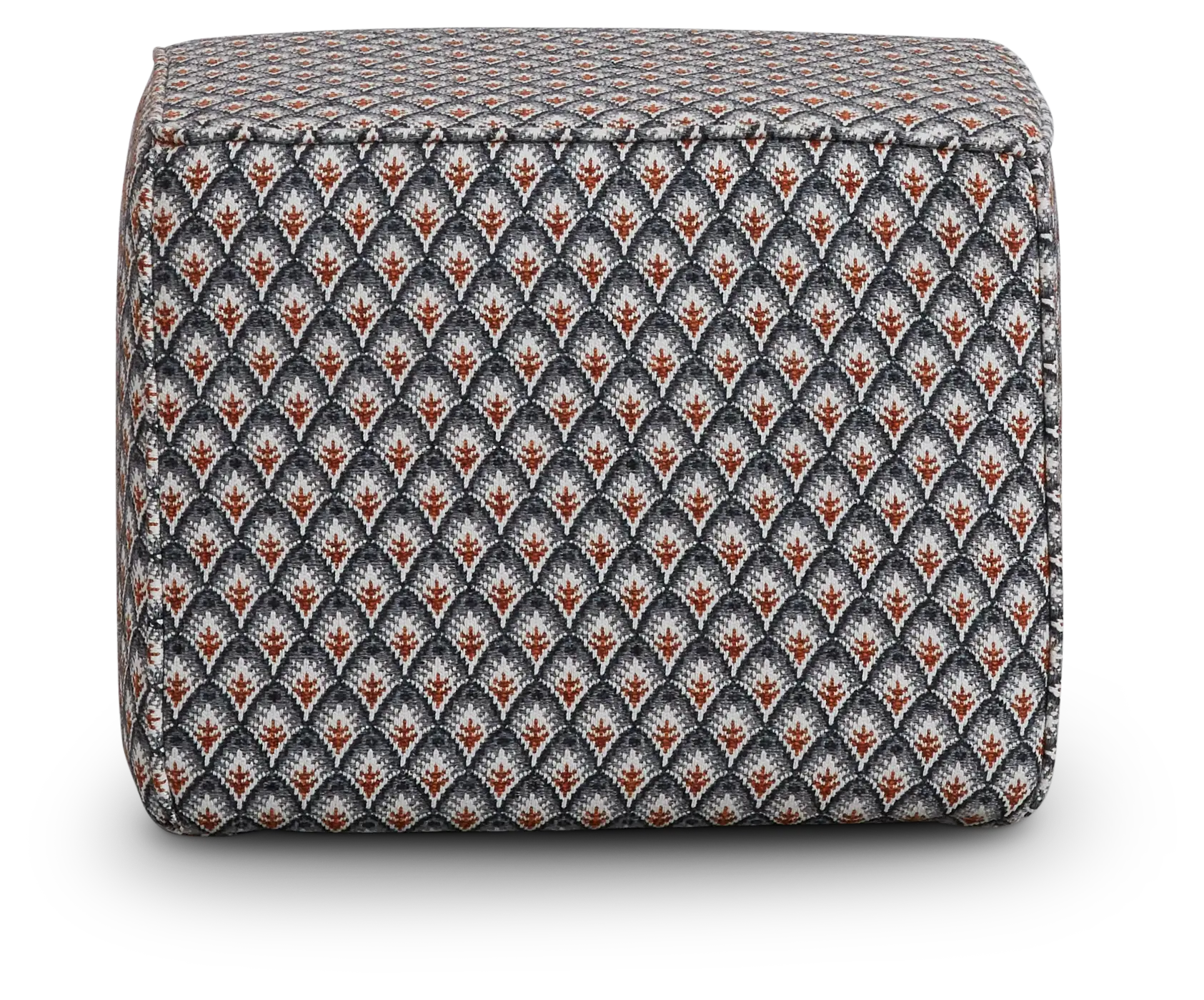 Morgan Orange Fabric Accent Pouf Morgan Orange Fabric Accent Pouf