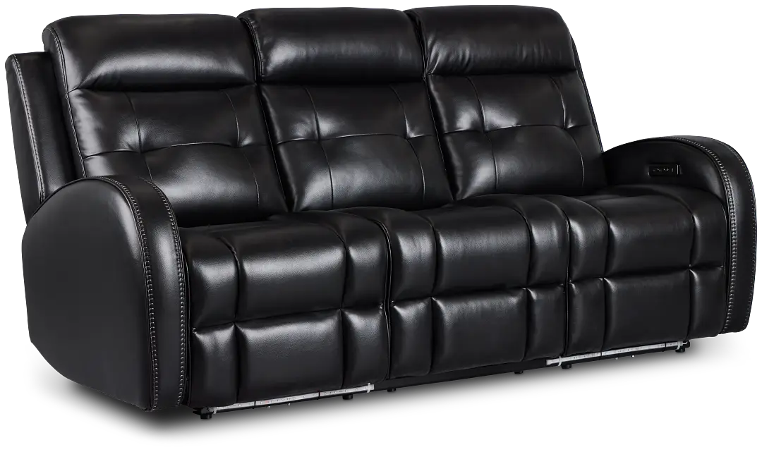 Omega Black Micro Power Reclining Sofa Omega Black Micro Power Reclining Sofa