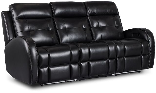 Omega Black Micro Power Reclining Sofa