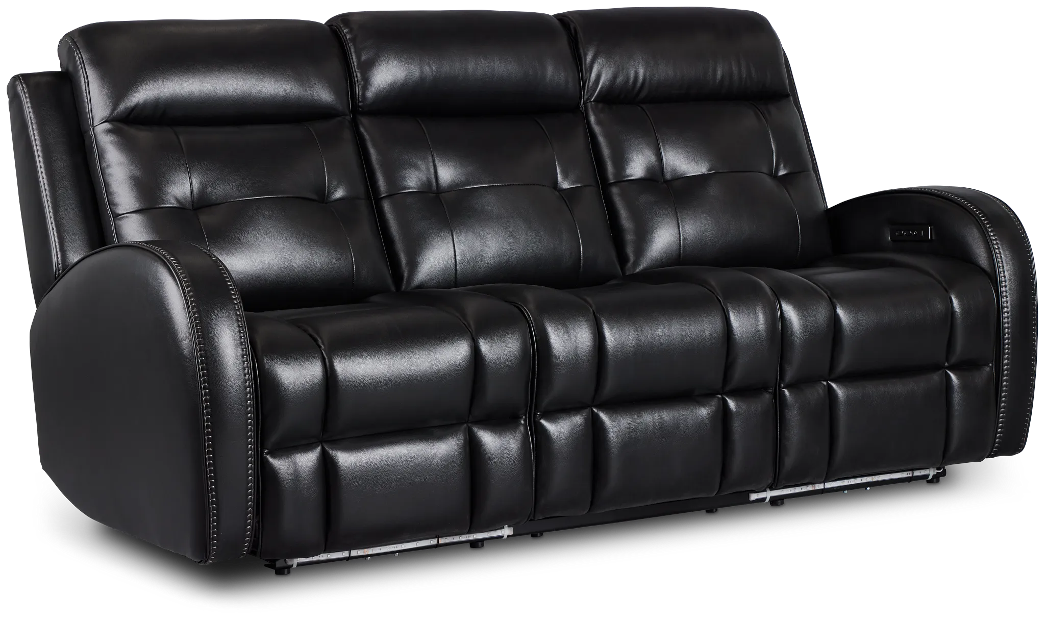Omega Black Micro Power Reclining Sofa