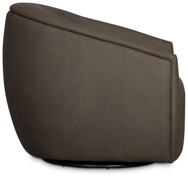 Kellan Dark Gray Leather Swivel Chair