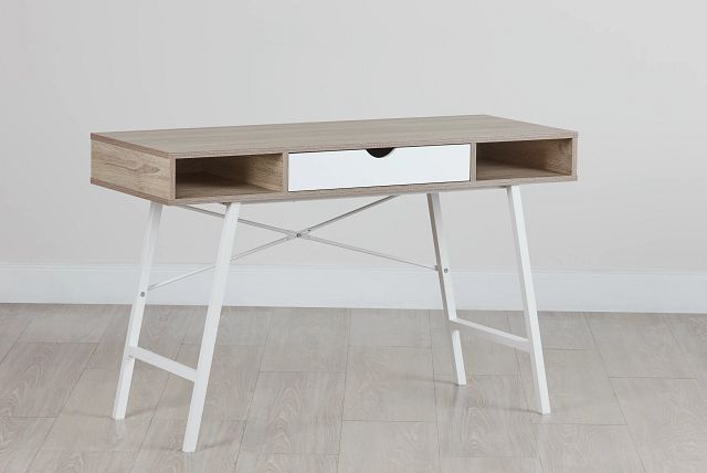 white two tone desk