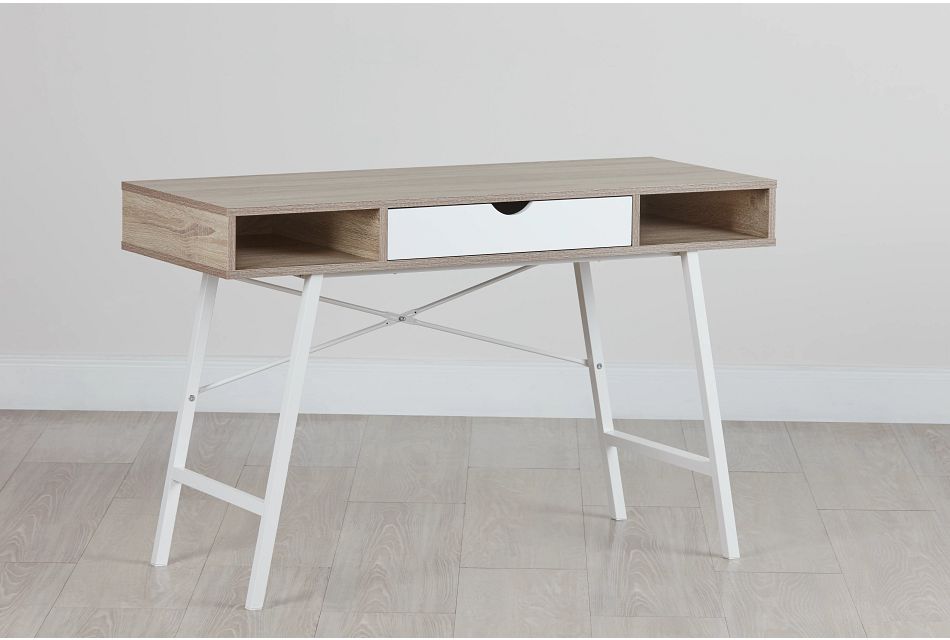 Dallas White Two Tone Desk Home Office Desks City Furniture