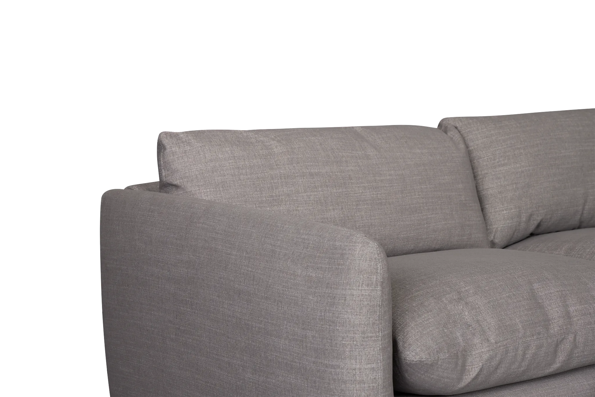 Serena Gray Fabric 5-piece Right Facing Bumper Sectional