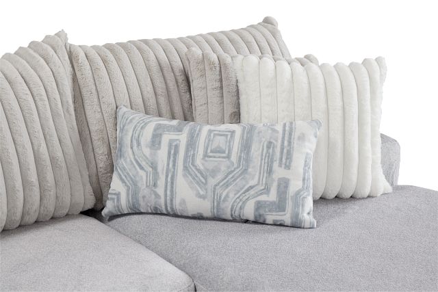Kylie Light Gray Fabric Large Right Chaise Sectional