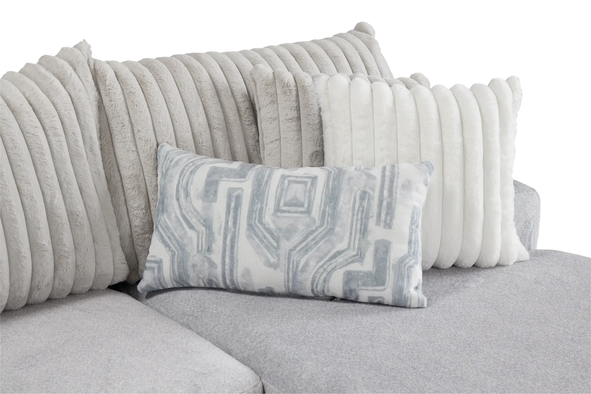 Kylie Light Gray Fabric Large Right Chaise Sectional Kylie Light Gray Fabric Large Right Chaise Sectional